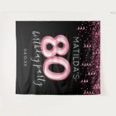 Tenture Fond de photobooth noir pour 80e anniversaire (Devant (Horizontal))