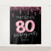 Tenture Fond de photobooth noir pour 80e anniversaire (Devant)