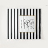 Tenture Fond de photobooth pour mariage avec rayures noire (Devant (Horizontal))