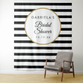 Tenture Fond de photobooth rayure noire et dorée pour ente (En situation)