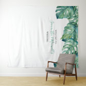 Tenture Fond de photographie avec feuilles de palmiers tro (En situation (horizontale))