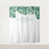 Tenture Fond de photographie avec feuilles de palmiers tro (Devant)