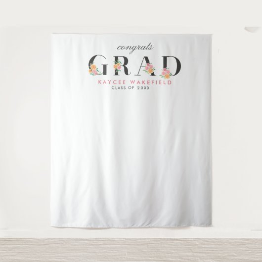 Tenture Fond de photographie avec roses et typographie pou (Devant)