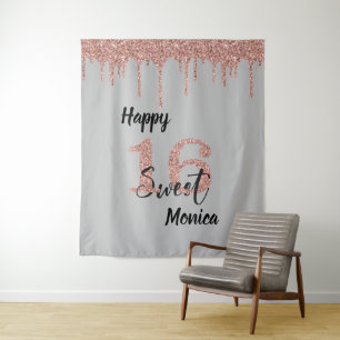 Tenture Fond de Photographie Cabine Douce 16 Seize Rose Do