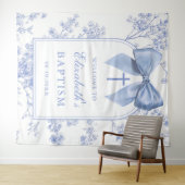 Tenture Fond de photographie de baptême à ruban bleu vinta (En situation (horizontale))