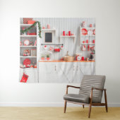 Tenture Fond de photographie de cuisine moderne de Noël (En situation (horizontale))