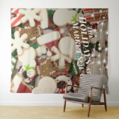 Tenture Fond de Photographie de Fête de Noël avec Biscuits (En situation (horizontale))