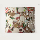 Tenture Fond de Photographie de Fête de Noël avec Biscuits (Devant (Horizontal))