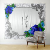 Tenture Fond de Photographie de Mariage aux Roses Bleues É (En situation (horizontale))