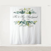 Tenture Fond de Photographie de Mariage avec Cadre de Feui (Devant)