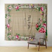 Tenture Fond de photographie de mariage avec des roses rou (En situation (horizontale))