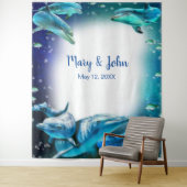Tenture Fond de photographie de mariage dauphin thème plag (En situation)