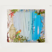 Tenture Fond de photographie de mariage floral de plage tr (Devant (Horizontal))