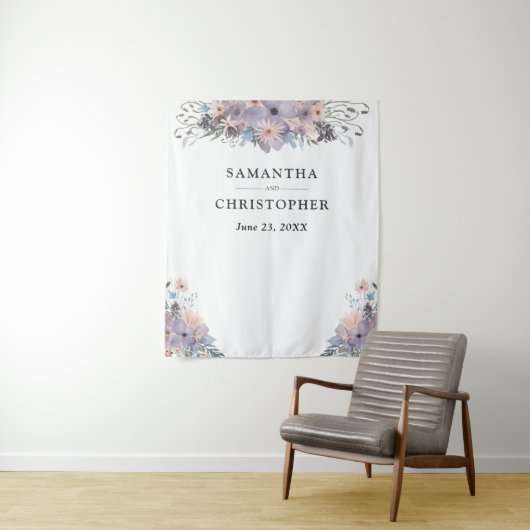 Tenture Fond de photographie de mariage floral pour aquare (En situation)