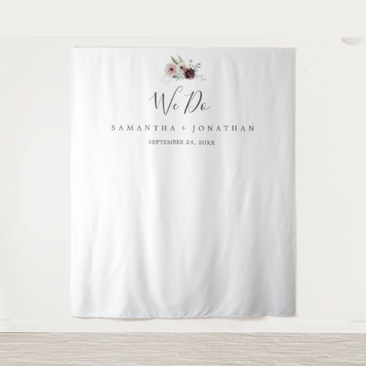 Tenture Fond de Photographie de Mariage Floral Romance (Devant)