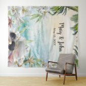 Tenture Fond de photographie de mariage tropical floral de (En situation (horizontale))