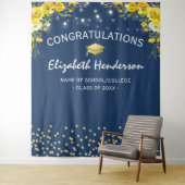 Tenture Fond de photographie de remise de diplôme à fleurs (En situation)