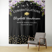 Tenture Fond de photographie de remise de diplômes à fleur (En situation)