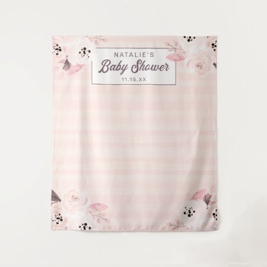 Tenture Fond de photographie floral rose chic et pêche (Devant)