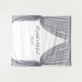 Tenture Fond de photographie Mariage Élégant Rideau Argent (Devant (Horizontal))