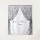 Tenture Fond de photographie Mariage Élégant Rideau Argent (Devant)