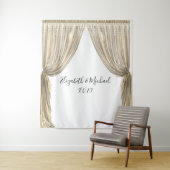 Tenture Fond de photographie mariage élégant rideau jaune  (En situation)