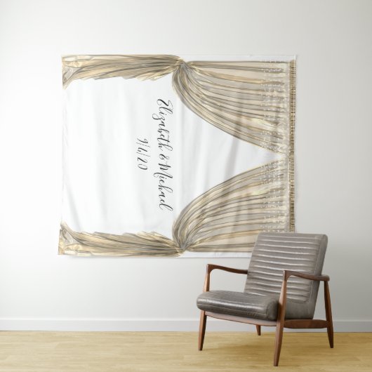 Tenture Fond de photographie mariage élégant rideau jaune  (En situation (horizontale))