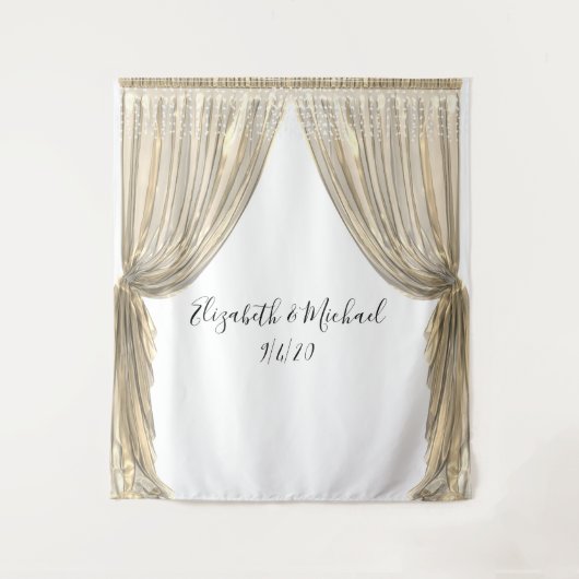 Tenture Fond de photographie mariage élégant rideau jaune  (Devant)