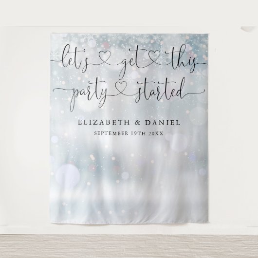 Tenture Fond de Photographie Mariage Hiver Début de Fête (Devant)