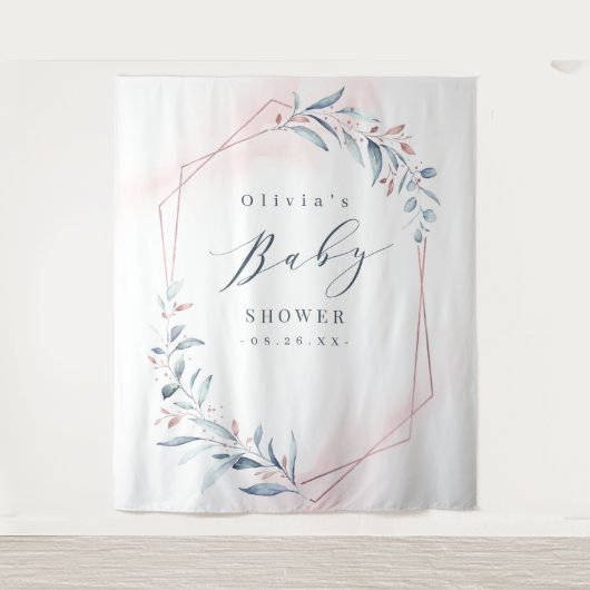 Tenture Fond de photographie pour Baby Shower Rose Gold Bl (Devant)