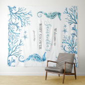 Tenture Fond de photographie pour Baby Shower thème mer (En situation (horizontale))