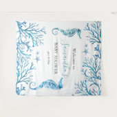 Tenture Fond de photographie pour Baby Shower thème mer (Devant (Horizontal))