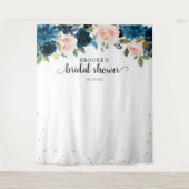 Tenture Fond de photographie pour mariage avec fleurs rose (Devant)