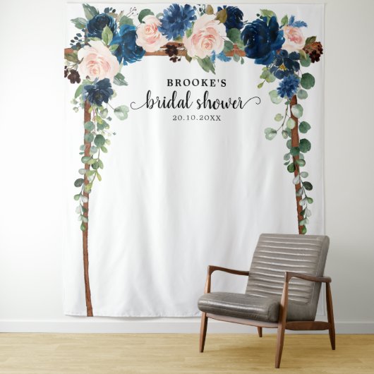 Tenture Fond de photographie pour mariage avec fleurs rose (En situation)