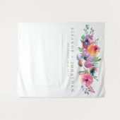 Tenture Fond de photomaton à fleurs aquarelles Boho modern (Devant (Horizontal))