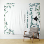 Tenture Fond de photomaton à thème eucalyptus aquarelle mo (En situation (horizontale))