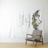 Tenture Fond de photomaton aquarelle Montagnes Rustiques (En situation (horizontale))