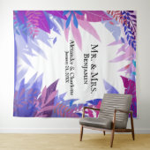 Tenture Fond de photomaton aquarelle tropical pour mariage (En situation (horizontale))