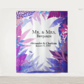 Tenture Fond de photomaton aquarelle tropical pour mariage (Devant)