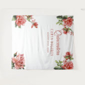 Tenture Fond de photomaton avec des roses roses pour fête  (Devant (Horizontal))