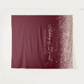 Tenture Fond de photomaton bordeaux et confettis Rose Gold (Devant (Horizontal))
