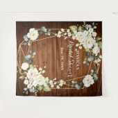 Tenture Fond de photomaton chic pour Baby Shower Rose Blan (Devant (Horizontal))