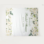 Tenture Fond de photomaton chic pour Baby Shower Rose Blan (Devant (Horizontal))