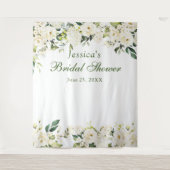 Tenture Fond de photomaton chic pour Baby Shower Rose Blan (Devant)