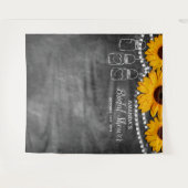 Tenture Fond de photomaton de fête en pot Mason tournesol (Devant (Horizontal))