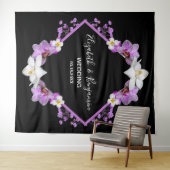 Tenture Fond de photomaton de mariage à l'aquarelle floral (En situation (horizontale))