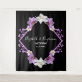 Tenture Fond de photomaton de mariage à l'aquarelle floral (Devant)