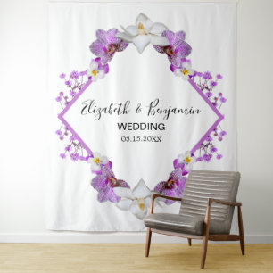 Tenture Fond de photomaton de mariage à l'aquarelle floral