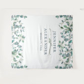 Tenture Fond de photomaton de mariage aquarelle Eucalyptus (Devant (Horizontal))