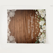 Tenture Fond de photomaton de mariage avec des roses blanc (Devant (Horizontal))